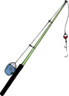 fishing rod with a hook as a graphic image
