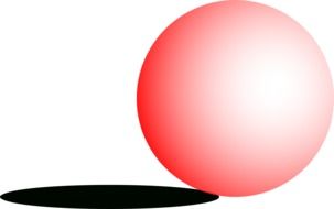 red round ball with shadow as a drawing