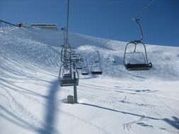 panoramic view of the chairlift in the mountains of tyrol