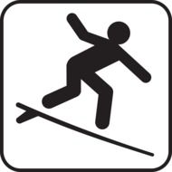 surfing sports symbol drawing