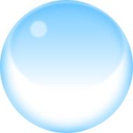 blue glass ball on white background