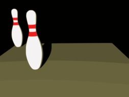 bowling pins are close by on the track