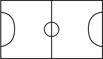 black and white sketch of a soccer field