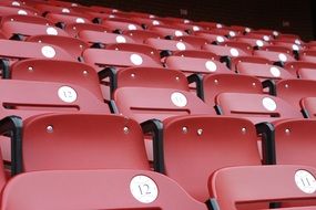 Red seats in the stadium