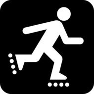 silhouette of a man skating