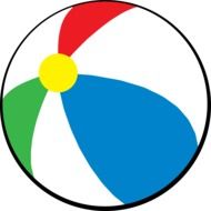 colorful beach ball in summer