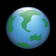globe on black background