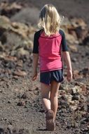 hiking girl on the path