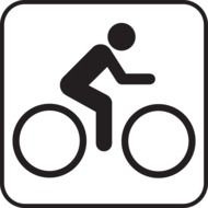 Black and white biking sign as a clipart