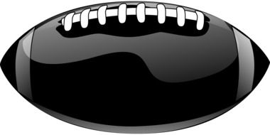 painted black rugby ball