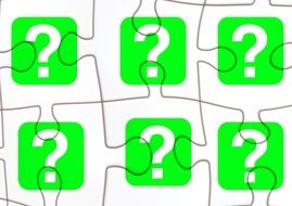 puzzle with question marks, drawing