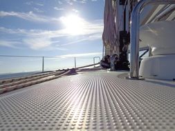 deck of a sailing ship in the adriatic sea