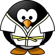 judo penguin cartoon drawing
