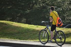 young man on a bicycle