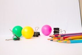balloons near office supplies