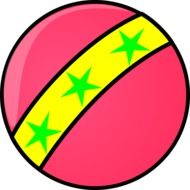 pink ball with green stars as a picture