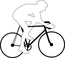 black and white graphic image of a racing cyclist