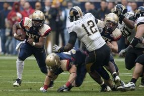 american football ball carrier running