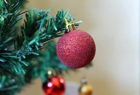 colorful christmas balls on branches