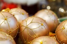 golden-colored Christmas decorations