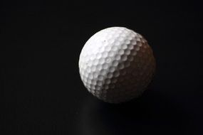 white golf ball, black background