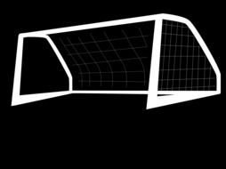 white football goal on a black background