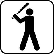 silhouette of a man with a bat in his hands