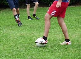 playing football legs