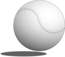 white baseball ball as a drawing