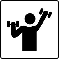 Athlete symbol with kettlebells