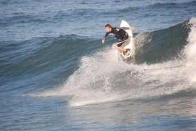 surfer on the big wave
