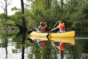 Kayaking on a calm water