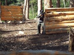 playing humans with paint ball\