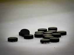 hockey pucks