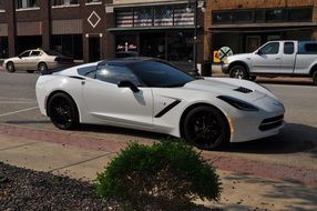 White corvette in the street