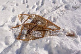 snowshoes on white snow