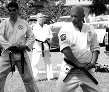 karate in black and white image