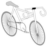 racing bike as a black and white graphic image