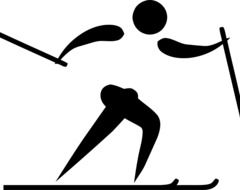 skiing sport logo drawing