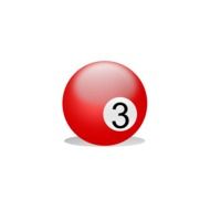 red billiard ball number 3 as an illustration