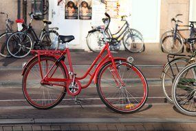 red bicycle outside