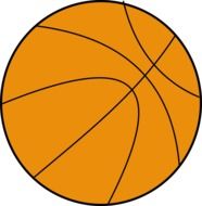 drawn basketball ball on white background