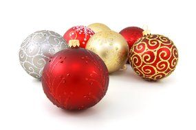 Christmas balls on a white background