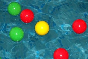 colored balls in the pool