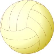 yellow volleyball ball drawing