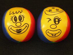 bright juggling balls