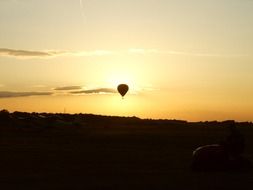 balloon against the sunset light