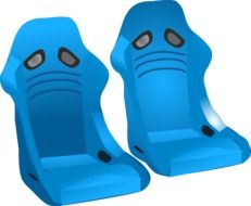 blue car seats on a white background