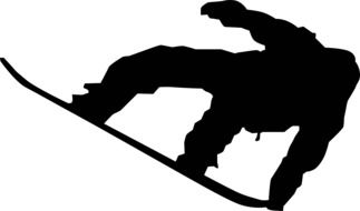 snowboarder silhouette as a drawing