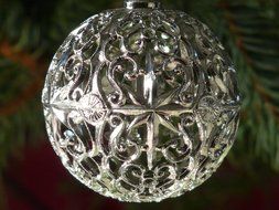 christmas ornament silver ball